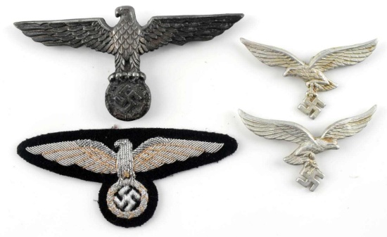 WWII GERMAN HEER & LUFTWAFFE EAGLE PINS & PATCH