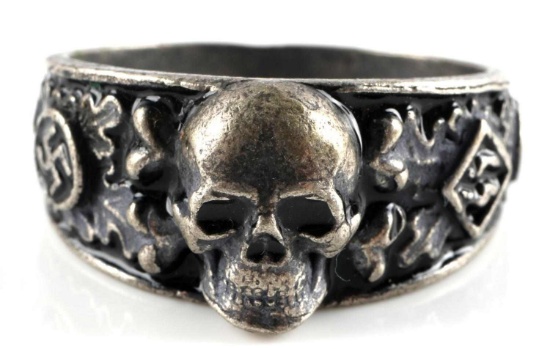 WWII GERMAN SS SECRET SOCIETY AHNENRBE SILVER RING