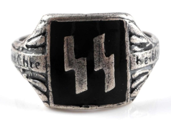 GERMAN WWII THIRD REICH WAFFEN SS SILVER RING