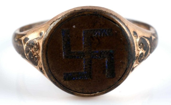 GERMAN WWII NSDAP SWASTIKA RING