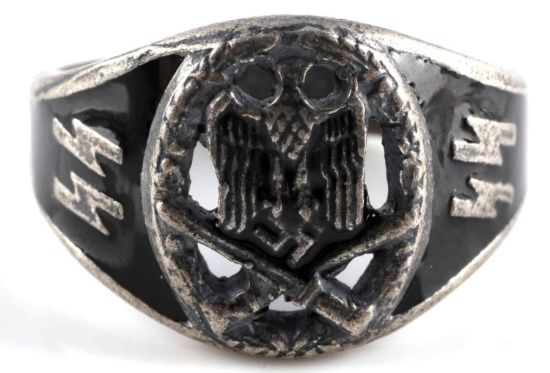 GERMAN WWII THIRD REICH WAFFEN SS SILVER RING