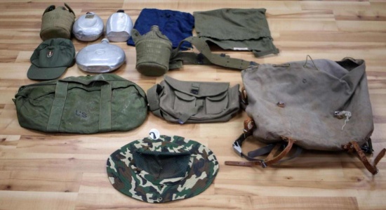 MILITARY RUCKSACK CANTEENS WEB BELTS RED CROSS