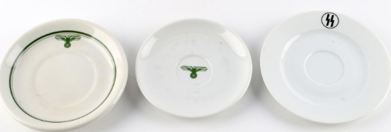4 WWII THIRD REICH GERMAN PORCELAIN SAUCER LOT