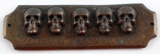 1917 MINI COPPER KU KLUX KLAN BROTHERHOOD PLAQUE