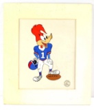WOODY WOODPECKER FOOTBALL ANIMATION CEL W COA