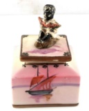 NIPPON CHINA BLACK AMERICANA PORCELAIN INKWELL
