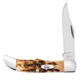 CASE KNIFE AMBER BONE PEACH SEED JIG POCKET HUNTER