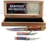 CONFEDERATE FLAG BARLOW CHIPAWAY KNIFE LOT CASED