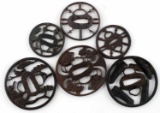 LOT OF 6 IRON JAPANESE SAMURAI SWORD TSUBA