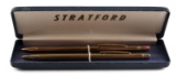 STRATFORD GOLD BOXED PEN & PENCIL SET