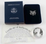 1 OUNCE AMERICAN EAGLE SILVER PROOF COIN W BOX