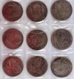 LOT OF 9 PIECES OF EIGHT SPANISH DOLLARS