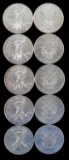 10 2014 SILVER AMERICAN EAGLE 1 OZ BU COIN LOT
