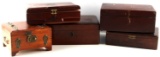 LOT OF 5 VINTAGE WOODEN CIGAR BOXES DIFF SIZES