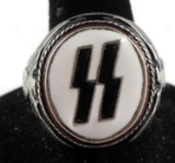 GERMAN THIRD REICH WWII SS RUNES SILVER RING
