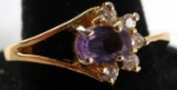 AMETHYST COSTUME LADIES GOLD PLATED RING