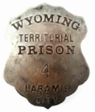 ANTIQUE WYOMING TERRITORIAL CITY PRISON BADGE