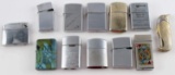 LOT OF 12  ASSORTED CIGARETTE LIGHTERS ZIPPO