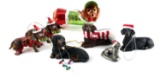 LOT OF 7 CHRISTMAS DACHSHUNDS TREE ORNAMENT LOT