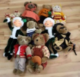 10 ANNALEE ELF BEARINGTON BOYD BEAR PLUSH DOLL LOT