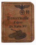 WWII GERMAN SS PANZER CREW MEMBER ID BOOK AUSWEIS