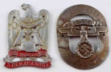 WWII GERMAN THIRD REICH 2 METAL VEHICLE I.D PLATES