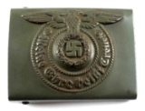 WWII GERMAN SS STEEL BELT BUCKLE COMBAT GREEN