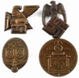WWII GERMAN THIRD REICH SWASTIKA TIN BADGE LOT