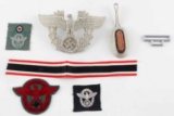 WWII THIRD REICH GERMAN INSIGNIA LOT CAP SHAKO