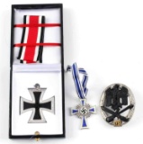 WWII GERMAN ASSAULT BADGE CASED IRON CROSS HONOR