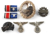 WWII GERMAN THIRD REICH TOTENKOPF BADGES & PINS