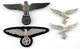 WWII GERMAN HEER & LUFTWAFFE EAGLE PINS & PATCH