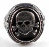 GERMAN WWII WAFFEN SS TOTENKOPF SILVER RING