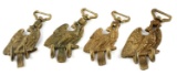 IMPERIAL GERMAN BRASS DRUM EAGLE HANGER LOT OF 4
