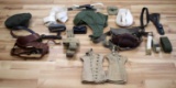 WWII GEAR LOT SAM BROWNE WEB GEAR BAG HOLSTER