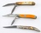 LOT OF 3 CASE LOCKBACK DUAL BLADE POCKET KNIFE