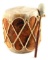 NATURAL ANIMAL HIDE SINGLE DRUM WITH MALLET