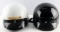 LOT OF 2 MOTORCYCLE CRASH HELMETS WHITE & BLACK