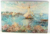 IMPRESSIONIST MEDITERRANEAN NAUTICAL SEASCAPE