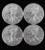 LOT OF 4 AMERICAN SILVER EAGLE 1 OZ COIN BU