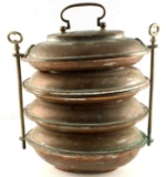 ANTIQUE COPPER MUSTAFA LUNCH BOX CARRIER