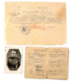 WWII SOVIET RUSSIAN RED ARMY SOLDIER ID & LETTER