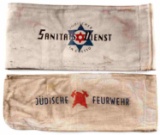 WWII JEWISH GHETTO FIREMAN & SANITATION ARMBANDS