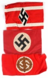 WWII THIRD REICH GERMAN ARMBAND LOT OF 3