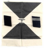 WWII THIRD REICH GERMAN SS UNIT FLAG & COLLAR TABS