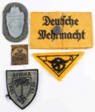 WWII GERMAN THIRD REICH AFRIKA DEMJANSK PATCH LOT