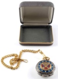 FRANKLIN MINT ROBERT E. LEE POCKETWATCH W CHAIN