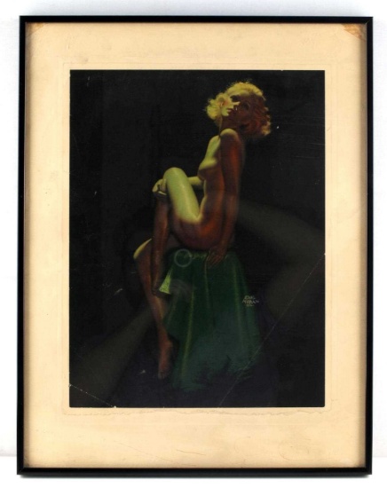 EARL MORAN OFFSET LITHOGRAPH OF NUDE WOMAN