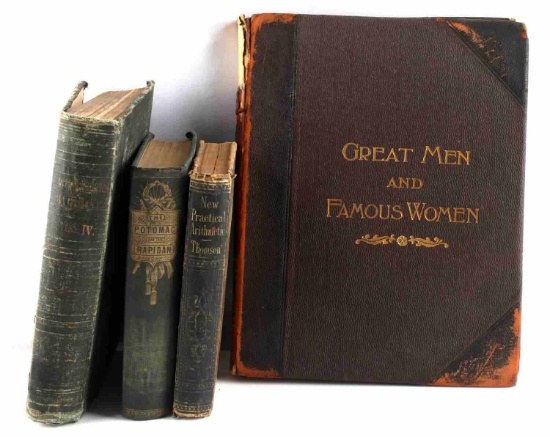 LOT OF FOUR 19TH CENTURY BOOKS GREAT MEN AND WOMEN