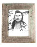 NATIVE AMERICAN SKETCH SIGNED AND DATED FRAMED